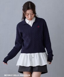 【BEVERLY HILLS POLO CLUB】スキッパーニット