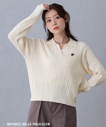 【BEVERLY HILLS POLO CLUB】スキッパーニット
