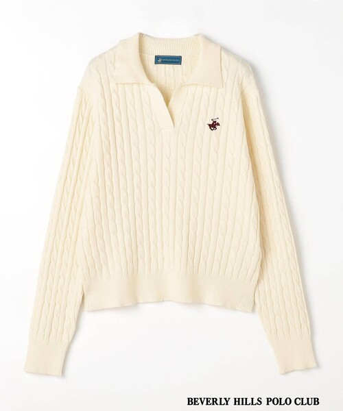BEVERLY HILLS POLO CLUB(ビバリーヒルズポロクラブ)の「【BEVERLY HILLS POLO CLUB】スキッパーニット(ニット/セーター・レディース・その他2/イエロー/ネイビー/オフホワイト・FREE)」の20枚目の写真