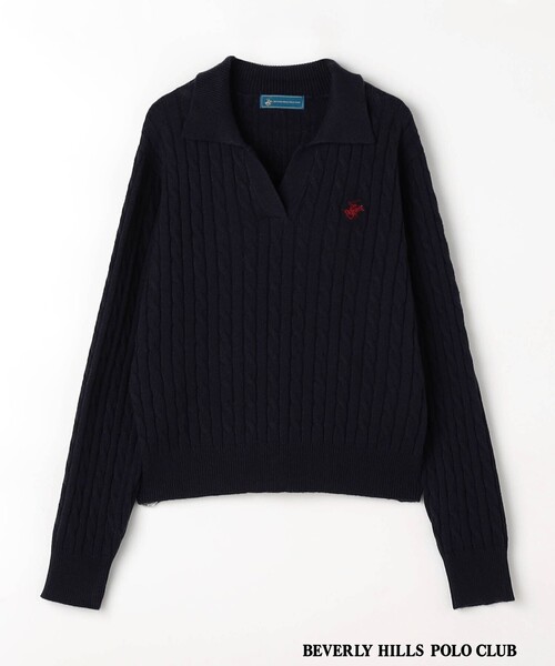 BEVERLY HILLS POLO CLUB(ビバリーヒルズポロクラブ)の「【BEVERLY HILLS POLO CLUB】スキッパーニット(ニット/セーター・レディース・その他2/イエロー/ネイビー/オフホワイト・FREE)」の21枚目の写真