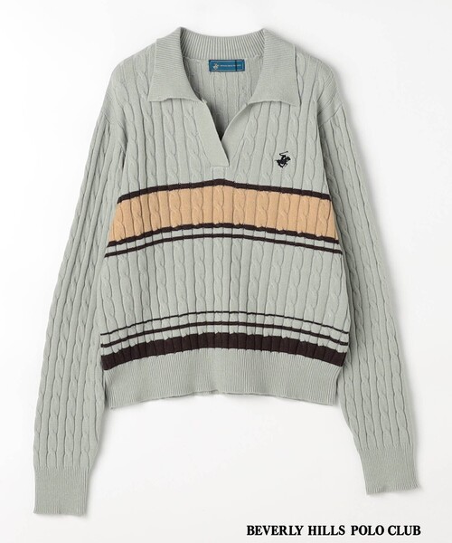 BEVERLY HILLS POLO CLUB(ビバリーヒルズポロクラブ)の「【BEVERLY HILLS POLO CLUB】スキッパーニット(ニット/セーター・レディース・その他2/イエロー/ネイビー/オフホワイト・FREE)」の22枚目の写真