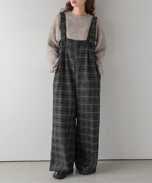 La-gemme(ラジェム)の「ツイード調フロントタッククラシカルワイドサロペット /体型カバー(サロペット/オーバーオール・レディース・ブラック系その他/グレー/ブラック/ブラウン系その他/グレー系その他・フリー)」の13枚目の写真