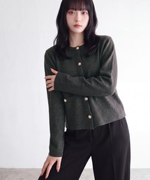 TRUDEA（トルディア）の「アンゴラライクニットジャケット（ノーカラージャケット）」