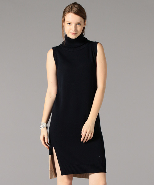 LOVELESS WOMENS（ラブレス　ウィメンズ）の「【LOVELESS】WOMENS オフタートルノースリーブニット（ニット/セーター・レディース・ホワイト/ベージュ/ネイビー・36/34）」の3枚目の写真