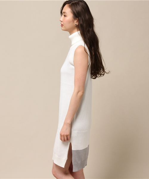 LOVELESS WOMENS（ラブレス　ウィメンズ）の「【LOVELESS】WOMENS オフタートルノースリーブニット（ニット/セーター・レディース・ホワイト/ベージュ/ネイビー・36/34）」の5枚目の写真