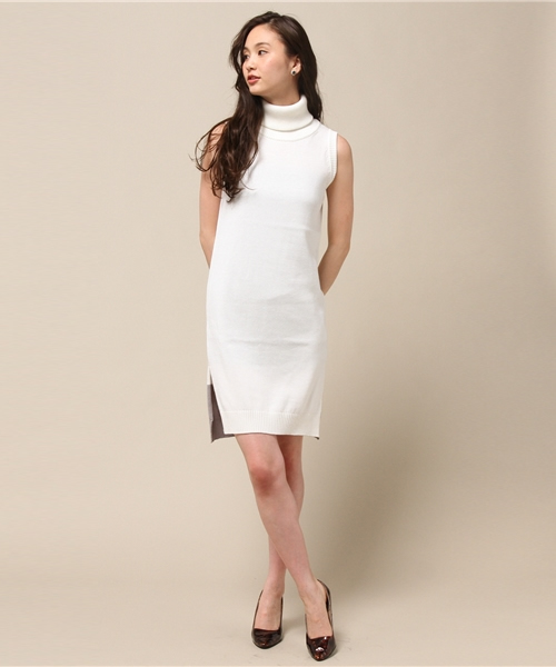 LOVELESS WOMENS（ラブレス　ウィメンズ）の「【LOVELESS】WOMENS オフタートルノースリーブニット（ニット/セーター・レディース・ホワイト/ベージュ/ネイビー・36/34）」の7枚目の写真