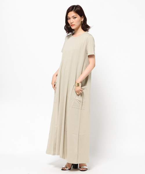 MOUSSY（マウジー）の「LONG FLARE CUT OP（ワンピース・レディース・ベージュ/ブラック/ホワイト・FREE）」の14枚目の写真