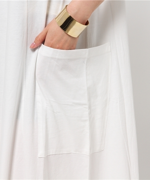 MOUSSY（マウジー）の「LONG FLARE CUT OP（ワンピース・レディース・ベージュ/ブラック/ホワイト・FREE）」の9枚目の写真