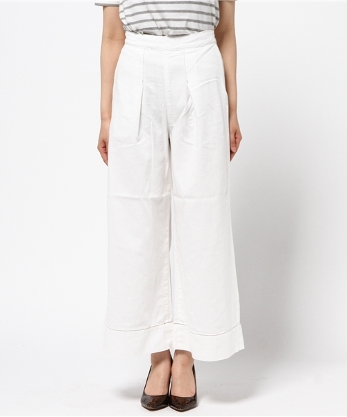Spick & Span（スピックアンドスパン）の「10ozデニムクロップバギーパンツ◆（その他パンツ・レディース・ホワイト/ブルー・38/36/40）」の3枚目の写真
