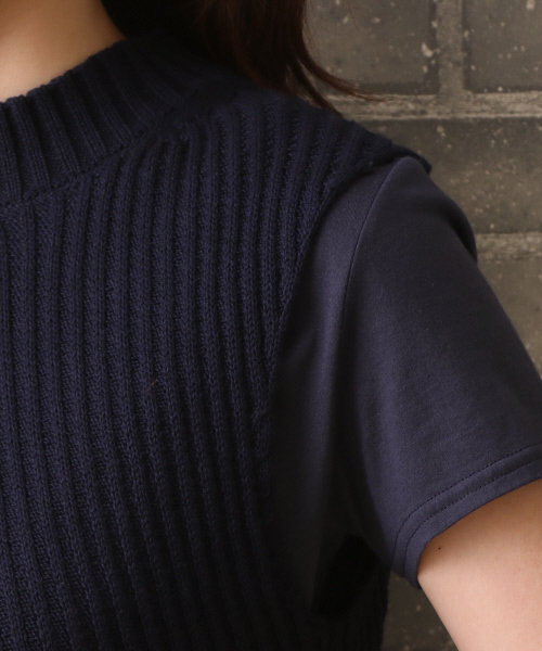 MYSELF ABAHOUSE(マイセルフアバハウス)の「バイヤスリブベスト(ニット/セーター・レディース・グレー/ネイビー/ブラウン・FREE)」の8枚目の写真