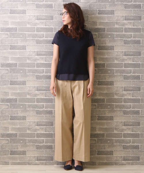 MYSELF ABAHOUSE(マイセルフアバハウス)の「バイヤスリブベスト(ニット/セーター・レディース・グレー/ネイビー/ブラウン・FREE)」の9枚目の写真