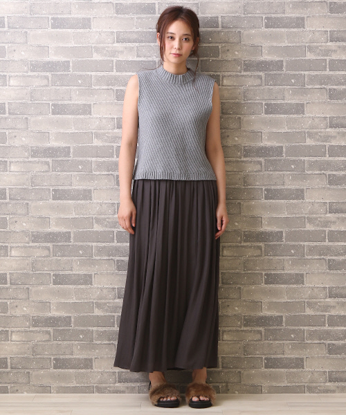 MYSELF ABAHOUSE(マイセルフアバハウス)の「バイヤスリブベスト(ニット/セーター・レディース・グレー/ネイビー/ブラウン・FREE)」の10枚目の写真