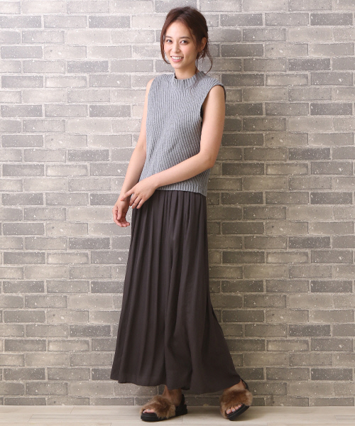 MYSELF ABAHOUSE(マイセルフアバハウス)の「バイヤスリブベスト(ニット/セーター・レディース・グレー/ネイビー/ブラウン・FREE)」の11枚目の写真