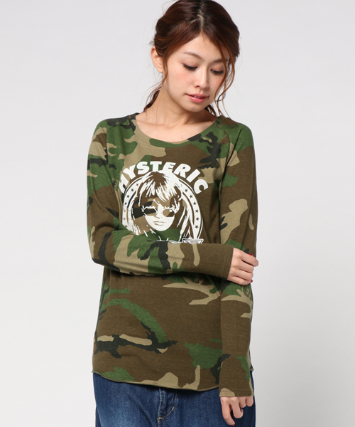 激レア HYSTERIC GLAMOUR 迷彩柄 長袖カットソー HYSTERIC GLAMOUR（ヒステリックグラマー）の「SECRET SERVICE pt T-SH