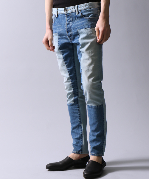 5351 POUR LES HOMMES(ゴーサンゴーイチプールオム)の「ルーズテーパードパッチワークデニム(デニムパンツ・メンズ・インディゴブルー・44/46/48)」の11枚目の写真