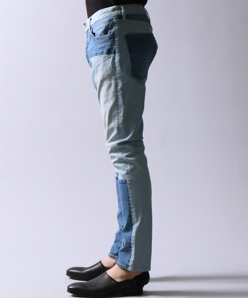 5351 POUR LES HOMMES(ゴーサンゴーイチプールオム)の「ルーズテーパードパッチワークデニム(デニムパンツ・メンズ・インディゴブルー・44/46/48)」の5枚目の写真