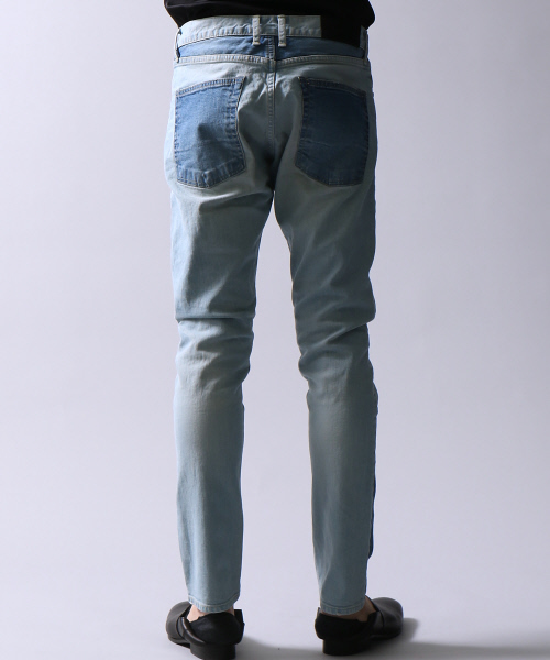 5351 POUR LES HOMMES(ゴーサンゴーイチプールオム)の「ルーズテーパードパッチワークデニム(デニムパンツ・メンズ・インディゴブルー・44/46/48)」の6枚目の写真