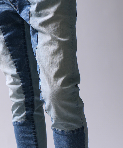 5351 POUR LES HOMMES(ゴーサンゴーイチプールオム)の「ルーズテーパードパッチワークデニム(デニムパンツ・メンズ・インディゴブルー・44/46/48)」の9枚目の写真