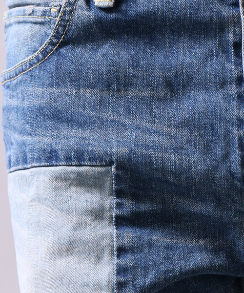 5351 POUR LES HOMMES(ゴーサンゴーイチプールオム)の「ルーズテーパードパッチワークデニム(デニムパンツ・メンズ・インディゴブルー・44/46/48)」の3枚目の写真