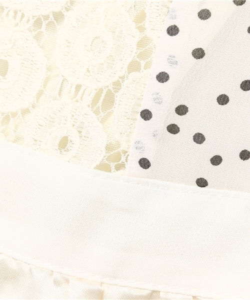 merlot plus（メルロープリュス）の「異素材パッチワークブラウス5800（シャツ/ブラウス・レディース・ブラック/ベージュ・FREE）」の11枚目の写真