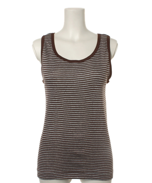 SHIPS for women（シップスフォーウィメン）の「miller:ボーダー タンクトップ（タンクトップ・レディース・ナチュラル/ブラック/ブラウン/グリーン/レンガ/ライトグレー/レッド/ライトブルー/オフホワイト・ONE SIZE）」の4枚目の写真