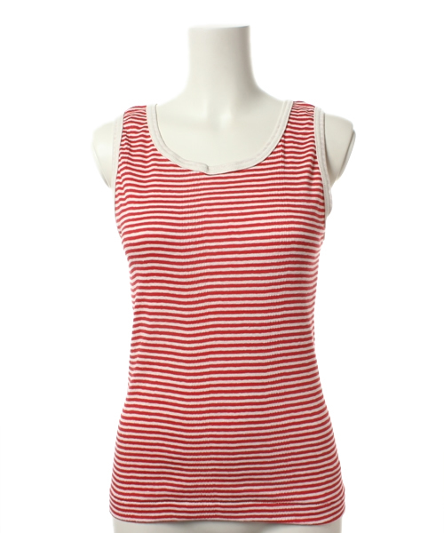 SHIPS for women（シップスフォーウィメン）の「miller:ボーダー タンクトップ（タンクトップ・レディース・ナチュラル/ブラック/ブラウン/グリーン/レンガ/ライトグレー/レッド/ライトブルー/オフホワイト・ONE SIZE）」の8枚目の写真