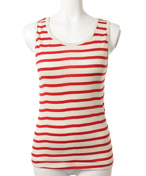 SHIPS for women（シップスフォーウィメン）の「miller:ボーダー タンクトップ（タンクトップ・レディース・ナチュラル/ブラック/ブラウン/グリーン/レンガ/ライトグレー/レッド/ライトブルー/オフホワイト・ONE SIZE）」の2枚目の写真