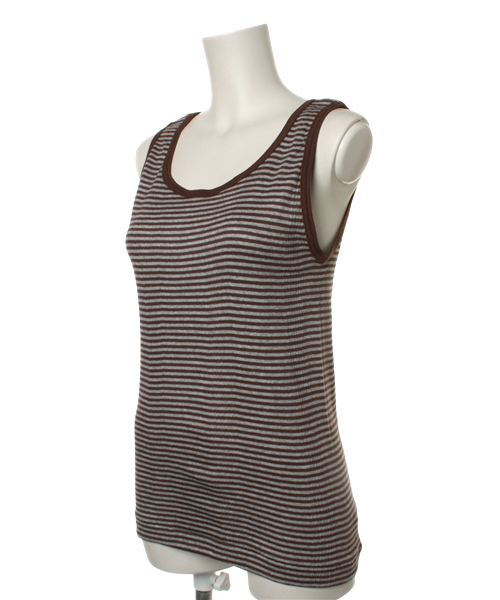 SHIPS for women（シップスフォーウィメン）の「miller:ボーダー タンクトップ（タンクトップ・レディース・ナチュラル/ブラック/ブラウン/グリーン/レンガ/ライトグレー/レッド/ライトブルー/オフホワイト・ONE SIZE）」の10枚目の写真