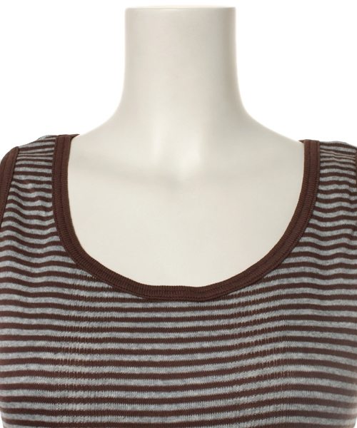 SHIPS for women（シップスフォーウィメン）の「miller:ボーダー タンクトップ（タンクトップ・レディース・ナチュラル/ブラック/ブラウン/グリーン/レンガ/ライトグレー/レッド/ライトブルー/オフホワイト・ONE SIZE）」の12枚目の写真