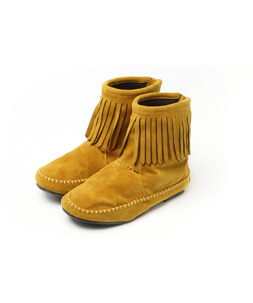 welleg（ウェレッグ）の「キッズ フリンジ ショートブーツ（ブーツ・キッズ・ダークブラウン/マスタード/ブラック/ライトブラウン/レッド・15cm/19cm/21cm/20cm/22.0cm/18cm/16cm/17cm）」の5枚目の写真