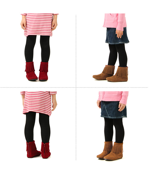 welleg（ウェレッグ）の「キッズ フリンジ ショートブーツ（ブーツ・キッズ・ダークブラウン/マスタード/ブラック/ライトブラウン/レッド・15cm/19cm/21cm/20cm/22.0cm/18cm/16cm/17cm）」の6枚目の写真