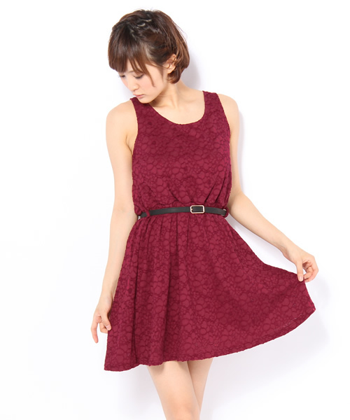 Chico（チコ）の「レースタンクOP（ワンピース・レディース・ホワイト/ワイン/ブラック・FREE）」の3枚目の写真