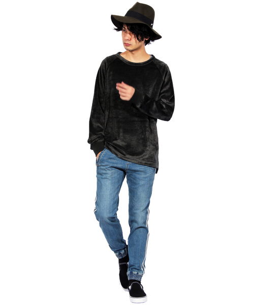 8(eight)(エイト)の「ライン入り スキニーデニム ジーンズ ジョガーパンツ (デニムパンツ・メンズ・サックスブルー/ブルー・MEDIUM/LARGE)」の7枚目の写真