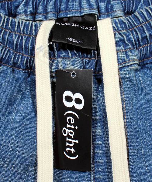 8(eight)(エイト)の「ライン入り スキニーデニム ジーンズ ジョガーパンツ (デニムパンツ・メンズ・サックスブルー/ブルー・MEDIUM/LARGE)」の6枚目の写真