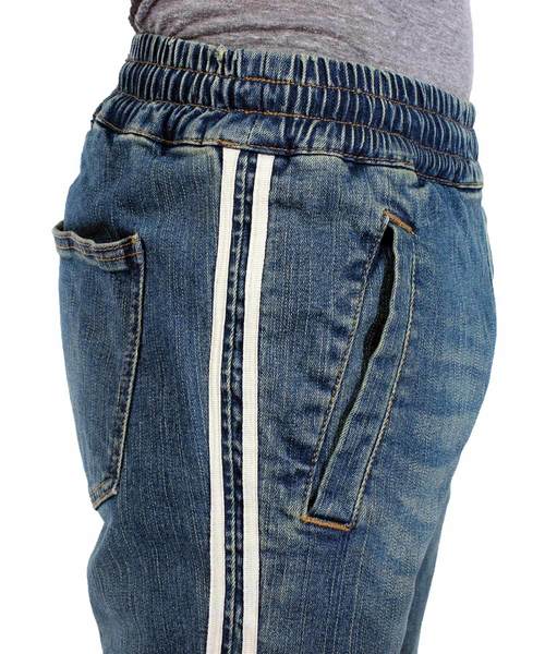 8(eight)(エイト)の「ライン入り スキニーデニム ジーンズ ジョガーパンツ (デニムパンツ・メンズ・サックスブルー/ブルー・MEDIUM/LARGE)」の11枚目の写真