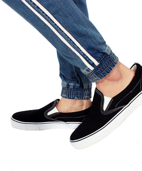 8(eight)(エイト)の「ライン入り スキニーデニム ジーンズ ジョガーパンツ (デニムパンツ・メンズ・サックスブルー/ブルー・MEDIUM/LARGE)」の13枚目の写真