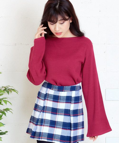 KOBE LETTUCE（コウベレタス）の「ワードローブに加えたい着回し力バツグンの優秀item！ヘム配色ワイドスリーブニットトップス/レディース/セーター/長袖[C3017]神戸レタス（ニット/セーター・レディース・サックスブルー/ピンク/ホワイト系その他/ブラック系その他/ベージュ系その他/ピンク系その他・FREE）」の6枚目の写真