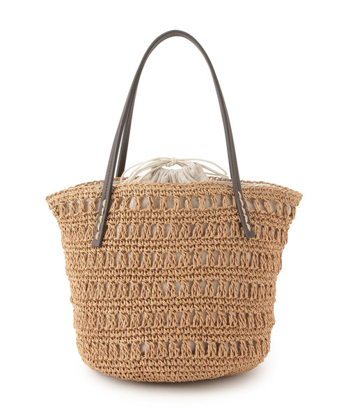 ROPE' PICNIC（ロペピクニック）の「透かしライナー巾着ペーパートートバッグ（かごバッグ・レディース・ライトグレー/ブラウン/ホワイト系その他6・FREE）」の5枚目の写真