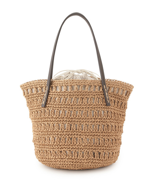 ROPE' PICNIC（ロペピクニック）の「透かしライナー巾着ペーパートートバッグ（かごバッグ・レディース・ライトグレー/ブラウン/ホワイト系その他6・FREE）」の9枚目の写真