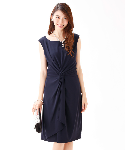 Blueeast ブルーイースト の ウエストツイストデザインパーティードレス 結婚式ワンピース 成人式 二次会 謝恩会 セレモニー 大きいサイズ対応フォーマルドレス ドレス Wear