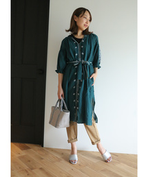 LBC | ドビー刺繍ガウンワンピース(ワンピース)