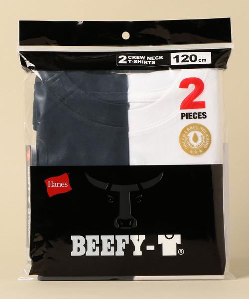 HANES（ヘインズ）の「【キッズ】〔別注〕Hanes（ヘインズ）BEEFY 2P Tシャツ（Tシャツ/カットソー・キッズ・オリーブ/ネイビー/ブラック・110cm/100cm/130cm/120cm）」の17枚目の写真