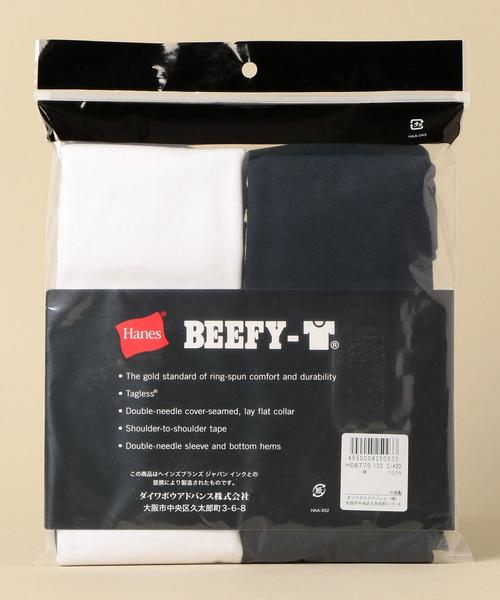 HANES（ヘインズ）の「【キッズ】〔別注〕Hanes（ヘインズ）BEEFY 2P Tシャツ（Tシャツ/カットソー・キッズ・オリーブ/ネイビー/ブラック・110cm/100cm/130cm/120cm）」の16枚目の写真