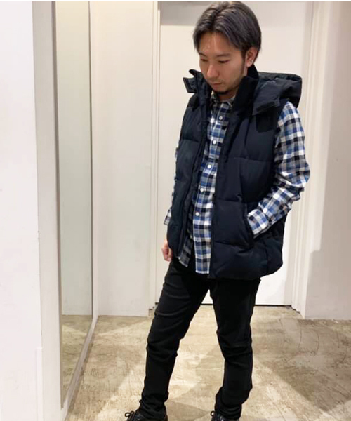 SEVENDAYS=SUNDAY（セブンデイズサンデイ）の「・T/C横段中綿ベスト（ベスト・メンズ・ベージュ/ダークネイビー/ブルーグリーン・S/M/L）」の16枚目の写真