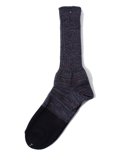 Denime(ドゥニーム)の「パネルMIXクルーソックス(ソックス/靴下・メンズ・ブラウン/ネイビー/オレンジ/ワイン・FREE)」の3枚目の写真