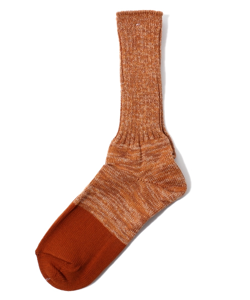 Denime(ドゥニーム)の「パネルMIXクルーソックス(ソックス/靴下・メンズ・ブラウン/ネイビー/オレンジ/ワイン・FREE)」の1枚目の写真