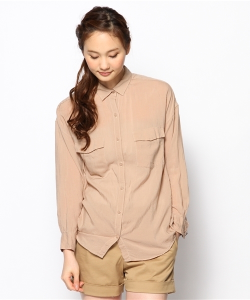 Liesse（リエス）の「テンセルローンシャツ【HERS4月号】【Steady4月号】【Marisol4月号】（シャツ/ブラウス・レディース・アッシュ/セージグリーン/スモークピンク・9）」の12枚目の写真