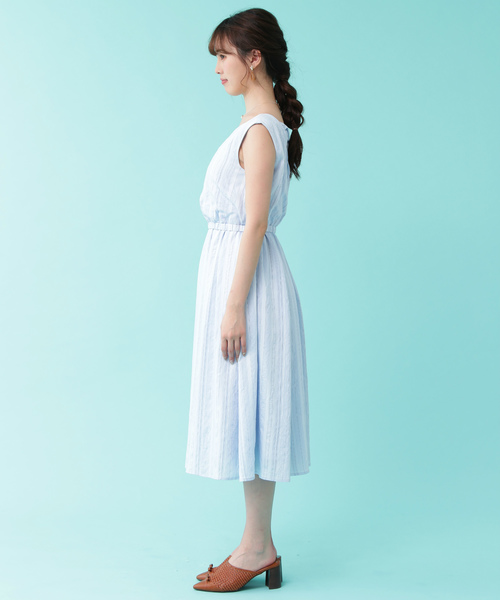 JILL by JILL STUART（ジルバイジルスチュアート）の「◆バックリボンボイルワンピ（ワンピース・レディース・ホワイト/パープル/ブルー・FREE）」の6枚目の写真