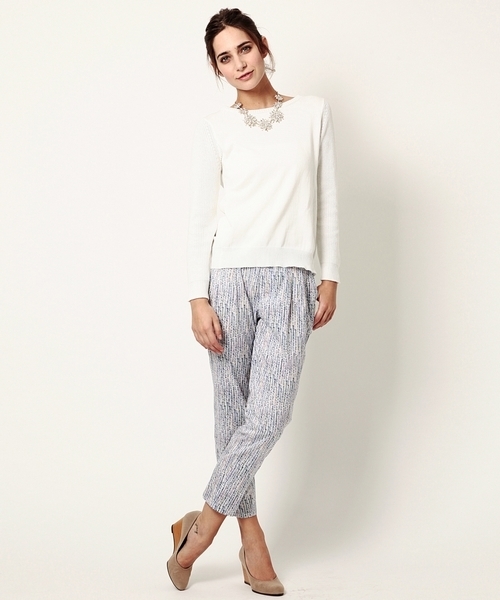 BEAMS LIGHTS Women's(ビームスライツ ウィメンズ)の「○BEAMS LIGHTS / 畦編コットンニット プルオーバー(ニット/セーター・レディース・オフホワイト/ミント/ネイビー・ONE SIZE)」の10枚目の写真