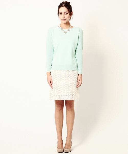 BEAMS LIGHTS Women's(ビームスライツ ウィメンズ)の「○BEAMS LIGHTS / 畦編コットンニット プルオーバー(ニット/セーター・レディース・オフホワイト/ミント/ネイビー・ONE SIZE)」の11枚目の写真